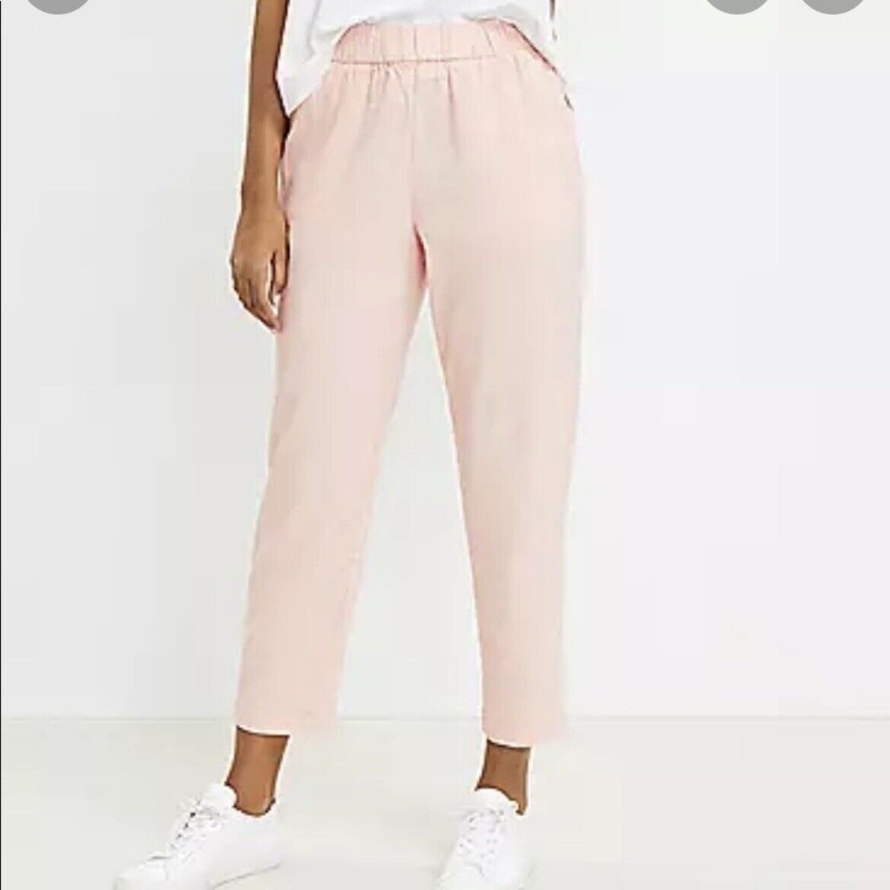 Lou & Grey Crosshatch Soft Stretch Linen Blend Pants Womens M